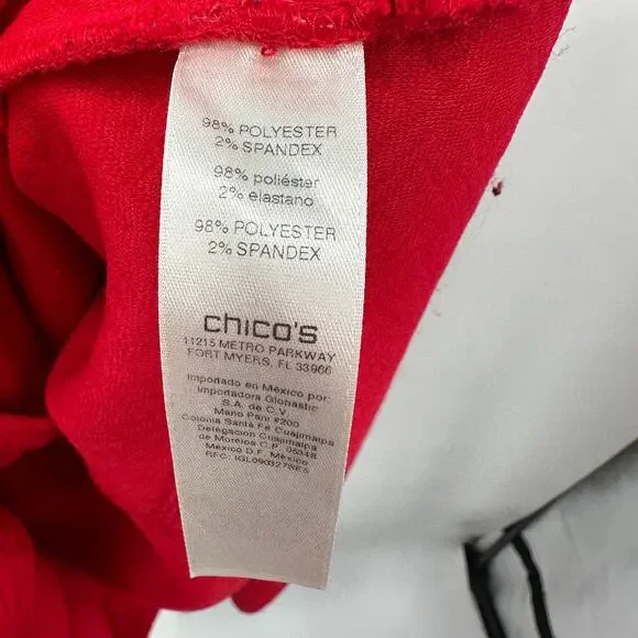 CHICO'S Red Quitled Textured Snap Closure Knit Jacket Blazer // L - Picture 7 of 13